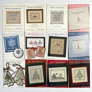 JBW Designs 12 Cross Stitch Charts Patterns Christmas Mom Grandkids Wedding